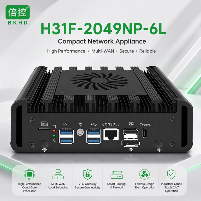 BKHD H31F-2049NP-6L Firewall Mini PC Intel Core Ultra 6x2.5G LAN PfSense OPNsense SD-WAN Network Appliance