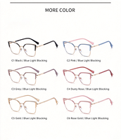 Lunettes de vue avec monture en métal et verres anti-lumière bleue, prêtes pour la prescription, montures optiques pour femmes, 6 couleurs