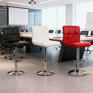 Tabouret <span class=keywords><strong>de</strong></span> <span class=keywords><strong>bar</strong></span> pour la maison avec siège rembourré en mousse haute résilience, <span class=keywords><strong>noir</strong></span> <span class=keywords><strong>mat</strong></span>, fonction pivotante et réglage en hauteur par vérin à gaz - Product Image 1