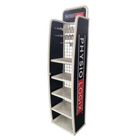 Dernier design d'intérieur pour pharmacie magasin personnalisé pharmacie présentoir au sol en métal sur pied support