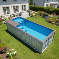 Piscine conteneur maritime en PRV de 20 pieds, résistante à la corrosion et portable, pour village de glamping côtier
