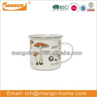 Tasse en acier métallique avec revêtement en poudre bleu carte, 11 oz, 12 oz, tasse à café, tasse à lait pour le camping avec poignée