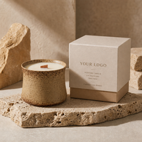 OEM ODM, pot en céramique vintage moderne et écologique de luxe, bougies parfumées à la cire de soja romantiques, aromathérapie