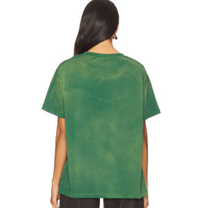 Camiseta Oversize de Algodón Vintage al por Mayor OEM con Bordado, Efecto Desgastado y Decolorado por el Sol, Gráfico DTG, Corte Cuadrado, Borde Personalizado para Mujer - Product Image 3