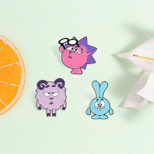Set de Broches Metálicos de Dibujos Animados, Coloridos y Atrevidos, con Figuras de Animales y Humanoides, con Contornos Brillantes y Audaces, para Aficionados Alternativos - Product Image 1