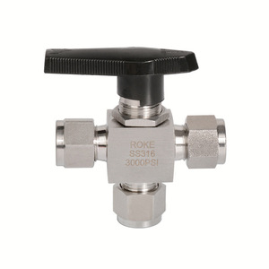 วาล์วบอลสแตนเลสแบบชิ้นเดียว ROKE SS316 3000PSI ข้อต่อ NPT สำหรับใช้งานในอุตสาหกรรม - Product Image 1