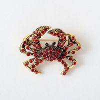 Broche de luxe pour enfants en forme de crabe plaqué or, en alliage de zinc, épinglette tendance personnalisée pour manteau, décoration de vêtement, cadeau de fête