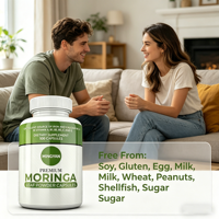 Kapsul Daun Moringa Malunggay Ekstrak Herbal Vitamin Mineral OEM untuk Meningkatkan Imunitas Dewasa
