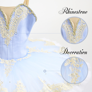 Robe de ballet tutu à jupe en mousseline de soie bleu pancake Edance T0239 en gros pour femmes avec tailles personnalisées et performance sur scène - Product Image 3