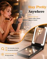 Batterie externe magnétique 5-en-1 5000 mAh, chargeur sans fil portable, support miroir, télécommande Bluetooth, porte-cartes, compatible MagSafe, idéal pour les voyages