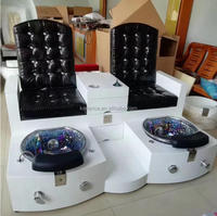 Mobilier de salon de manucure Double sièges Spa Chair Station de pédicure Banc de massage des pieds Pédicure à vendre