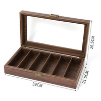 Nouveauté : Boîte de rangement pour lunettes de soleil en cuir PU, capacité 5/6 paires, avec couvercle transparent, étui de présentation pour lunettes