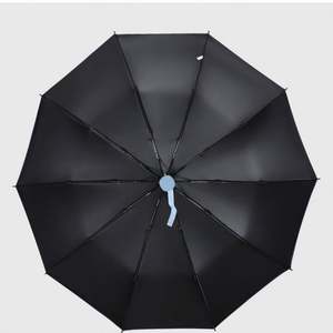 Parapluie classique de voyage anti-UV avec revêtement noir imperméable, pliable en 3 sections, entièrement automatique, avec protection solaire 8K - Product Image 5