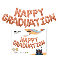 Ballons Joyeux Félicitations Or Décorations de Remise de Diplôme Ballons en Aluminium de 16 Pouces Bannière Panneau Classe de 2026 Décoration de Fête