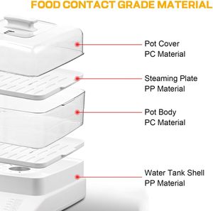 Double-layer Steaming Rack Large Capacity <b>Electric</b> Food <b>Steamer</b> Home Food Warmer Cooker Vegetables Steam Cooker - Product Image 3