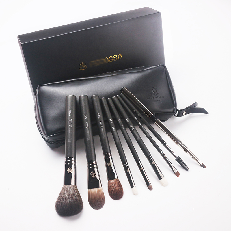 9Pcs Picasso Series Makeup Brush Set - Luxury Tools with Copper