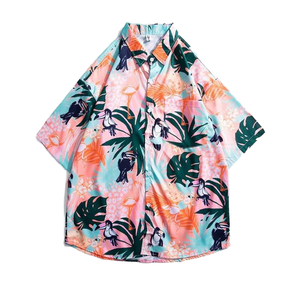 Chemise décontractée d'été pour homme à motif floral, col à revers, coupe ample et respirante, fermeture simple boutonnage - Product Image 4