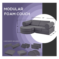 DIY Toddler Folding Modular Floor Sofa Canapé Meubles de salle de jeux pour enfants pour la chambre et le salon