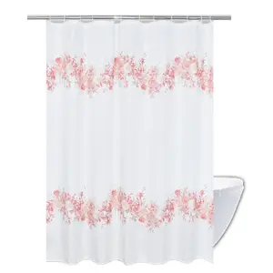 Stile europeo Retro Elegante Arancione Rosa Floreale Bagno Tenda Della Doccia