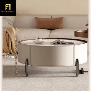 <span class=keywords><strong>Mesa</strong></span> de estilo nórdico, sala de estar central, juego redondo, mesas de centro con 2 cajones de almacenamiento, juego de Hotel - Product Image 6