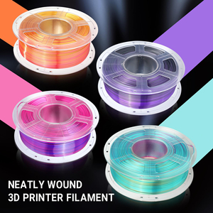 Filament d'imprimante 3D 1,75 mm 1 kg, filament PLA à changement de couleur progressif en trois couleurs, filament à texture soyeuse - Product Image 6