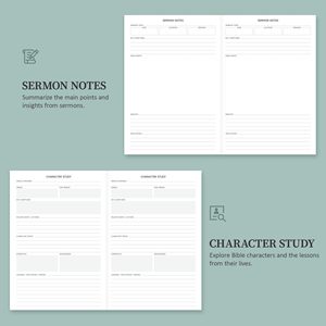 Journal d'étude biblique « Aimez Dieu avec passion » – Couverture rigide en tissu bleu, versets personnalisés, cadeau idéal, journal biblique en lin - Product Image 4