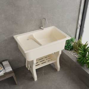 Fregadero <span class=keywords><strong>de</strong></span> Lavandería Cuadrado <span class=keywords><strong>de</strong></span> Cuarzo <span class=keywords><strong>de</strong></span> Diseño Moderno, Ideal para Cocina Exterior, Baño y Lavado <span class=keywords><strong>de</strong></span> <span class=keywords><strong>Ropa</strong></span> <span class=keywords><strong>de</strong></span> Bebé - Product Image 2