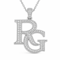 Pendentif personnalisé en moissanite avec initiale, en argent sterling 925, bijoux personnalisés en gros