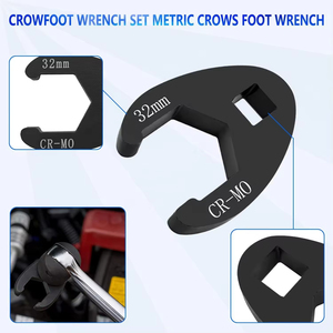 Jeu de clés à fourche métriques 19 pièces en acier à haute teneur en carbone, garantie 1 an - Noir, entraînement 3/8, clé à cliquet, marque CIHOO - Product Image 4