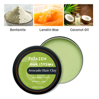 Cire pour cheveux unisexe, marque privée, avocat, biotine, argile pour cheveux longue durée, vert mat, Look naturel, coiffage libre