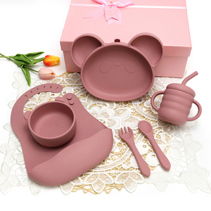จานชามซิลิโคนลาย<span class=keywords><strong>แพนด้า</strong></span><span class=keywords><strong>ขาย</strong></span>ส่งยอดนิยม พร้อมส้อมและช้อนสำหรับเด็ก ชุดอาหารซิลิโคนสำหรับเด็ก รับทำโลโก้ตามสั่ง - Product Image 6