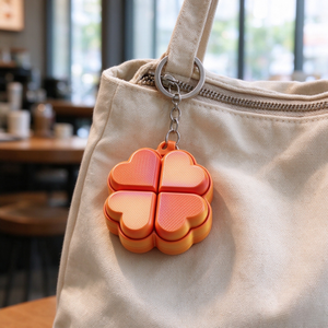 Wholesale Creative 3D Printed Four-Leaf Toy Click Stress Relief Keychain Mini Lucky Desktop Decor <b>Ornament</b> for <b>Family</b> Children - Product Image 6