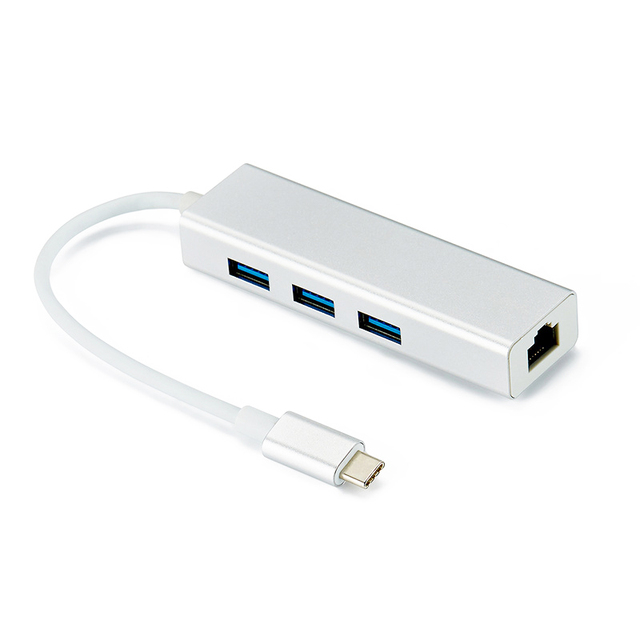 USB 3.0 Type C to Ethernet Adapter Network Converter USB Type-C to RJ45 10/100Mbps Lan Internet Cable for Windows7/8/10 LUX