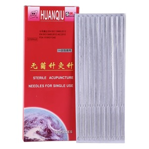 Agujas de acupuntura estériles Huanqiu, 100 unidades, de acero inoxidable para un solo uso, para la medicina tradicional china. - Product Image 1