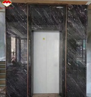 Bandes de roulement d'escalier en marbre gris naturel antidérapant au design moderne Panneau mural intérieur poli pour la maison Hôtel Grande dalle de pierre pour l'intérieur
