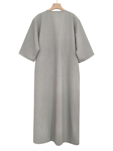 2025 bordado marroquí gris Thobes hombres musulmán bolsillo lateral Thobe tradicional Jibba Abaya ropa de hombre Jalabiya para hombres - Product Image 5