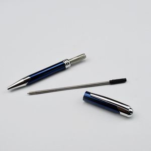 Slim Anodized Aluminum Twist Metal <b>Ballpoint</b> <b>Pen</b> With Spiral Silver Decor Ring Rotating Executive Signature <b>Pen</b> - Product Image 4