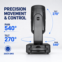 En stock en EE. UU. Luz de cabeza móvil Sharpy LED de 200W con anillo, control DMX512 RDM, súper haz de luz móvil para DJ, iluminación de escenario para fiestas