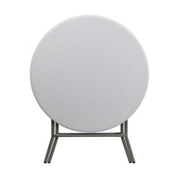 Offre spéciale, table pliante ronde en plastique 32 ''pour pique-nique banquet traiteur, granit blanc rond