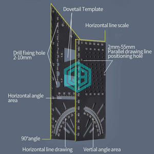 Règle d'angle en bois 3D en alliage d'aluminium de qualité supérieure QINBU et gabarit d'angle pour les projets de <span class=keywords><strong>menuisier</strong></span> à 45/90 degrés - Product Image 2