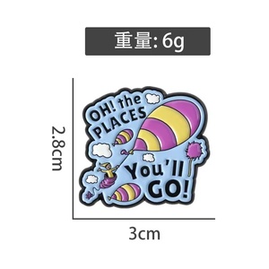 Broche en métal moulé en forme de ballon de dessin animé, thème de guérison, inspirée de Seuss, '<span class=keywords><strong>Oh</strong></span>, les endroits où tu iras', pour la remise des diplômes - Product Image 5
