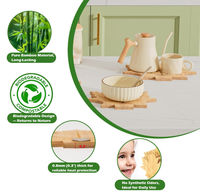 Sous-plats en bambou réutilisables écologiques personnalisés, grands sous-plats résistants à la chaleur, ensemble de sous-plats, design feuille d'érable pour table à manger