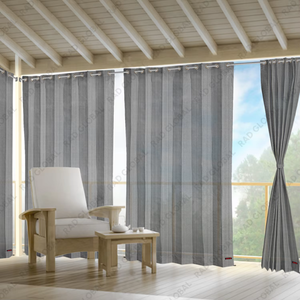 Grey Black HDPE Eyelet Outdoor Curtains 150 GSM with Contemporary Dual Tone Design Durable Weather Resistant Fabric and Modern - Product Image 3