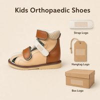 Chaussures orthopédiques pour enfants pour le soutien du pied valgus, du pied varus, de la marche envers l'intérieur, de la marche envers l'extérieur et des pieds plats, avec tige en cuir fendu et semelle en caoutchouc