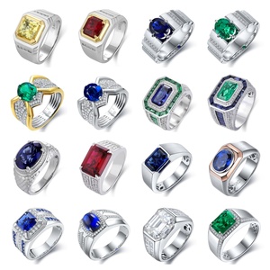 Anneaux pour hommes faits à la main de haute qualité à <span class=keywords><strong>prix</strong></span> abordable, anneau en émeraude créée en laboratoire, diamants de 6 carats, cadeaux pour homme, fête des pères - Product Image 6