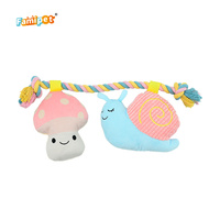 Jouet couineur pour chien en peluche et corde de coton, design animal coloré sur le thème du printemps, mignon, personnalisé, vente en gros, du fabricant Famipet