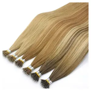 Wholesale Luxury Raw Hair 100% Cuticle Aligned Virgin Remy Human Hair Double Drawn Beads Nano Ring Hair Extensions