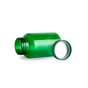 Customized Pharmaceutical Packaging Green Transparent <b>Bottle</b> PET Plastic Capsule Container for Health Products with Screw Cap - Product Image 2