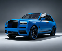 Jantes forgées personnalisées 6061-T6 noir brillant avec accent bleu, jantes en alliage multi-rayons pour Rolls-Royce Cullinan Ghost Phantom