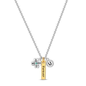 <span class=keywords><strong>Collar</strong></span> con Colgante de Plata 925 Chapado en Oro Rosa de Estilo Lujoso con Piedras de Circonio, Cadena de Eslabones, Diseño Original para Parejas, para Mujer - Product Image 6